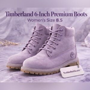 Timberland 6-Inch Premium Boots Lavender Purple Nubuck Women 8.5